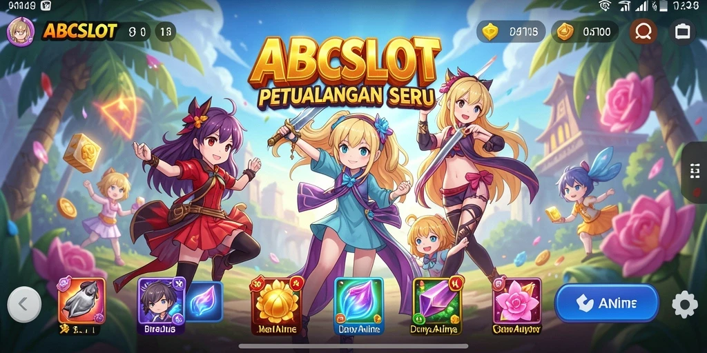 Tampilan gameplay menarik ABCSLOT dengan karakter Anime yang beraksi.