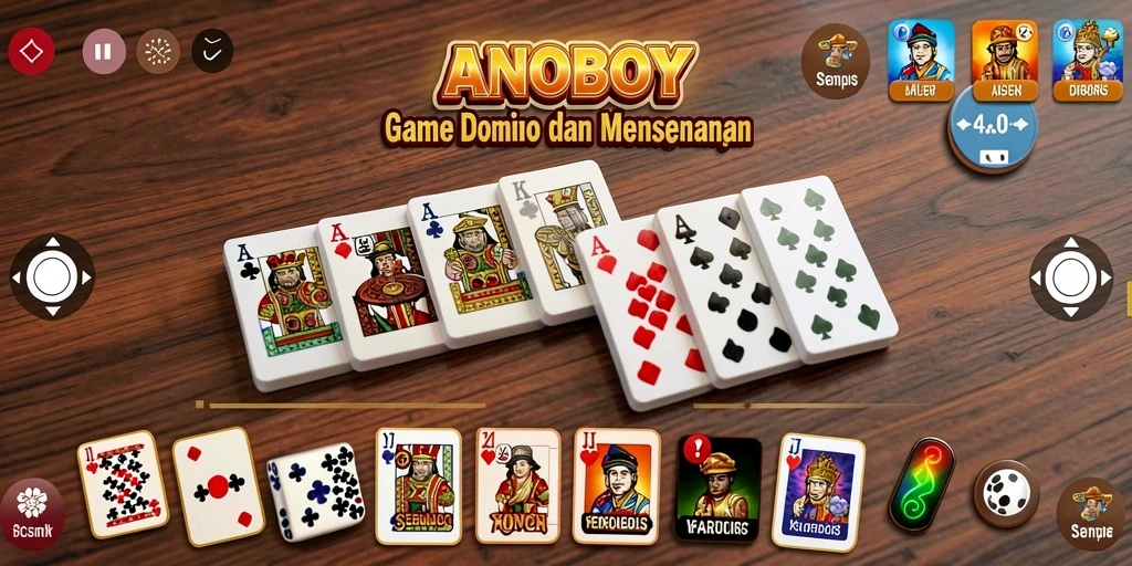 Screenshot gameplay ANOBOY menampilkan aksi seru dalam permainan Domino.
