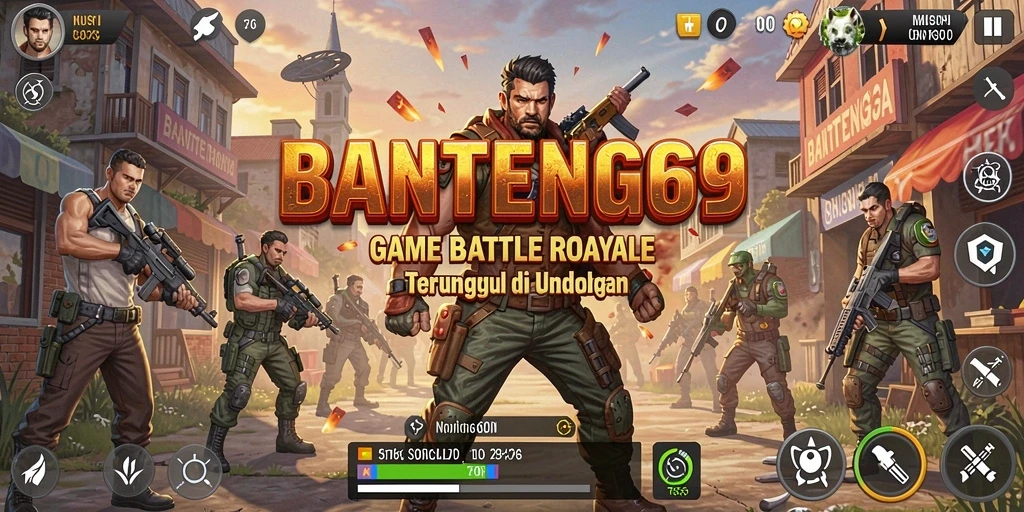 Tampilan gameplay seru dan mendebarkan di BANTENG69 Battle Royale.