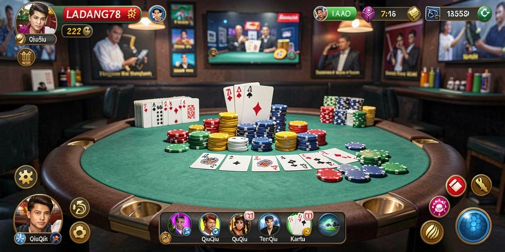 Tampilan gameplay QiuQiu yang seru dan mendebarkan.