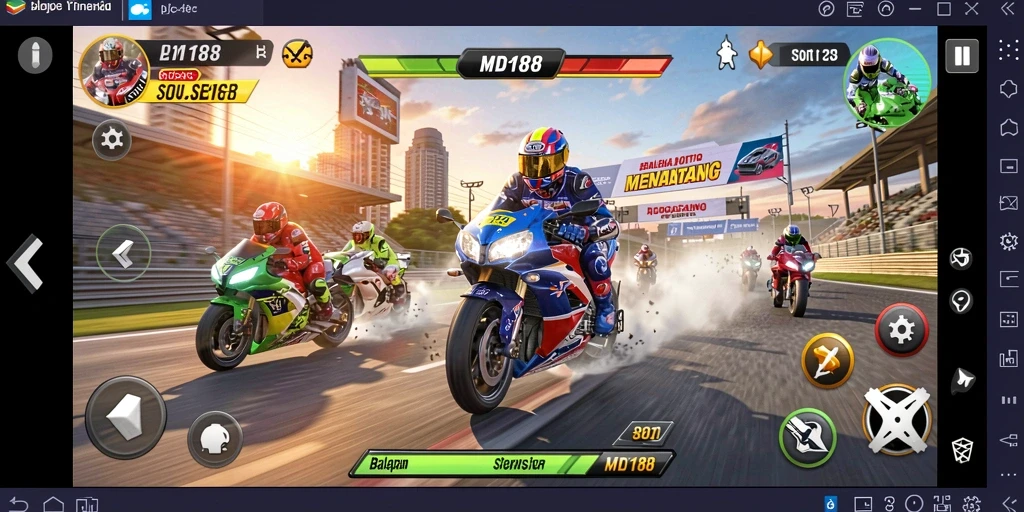 Gameplay balapan motor yang mendebarkan di MDG188.