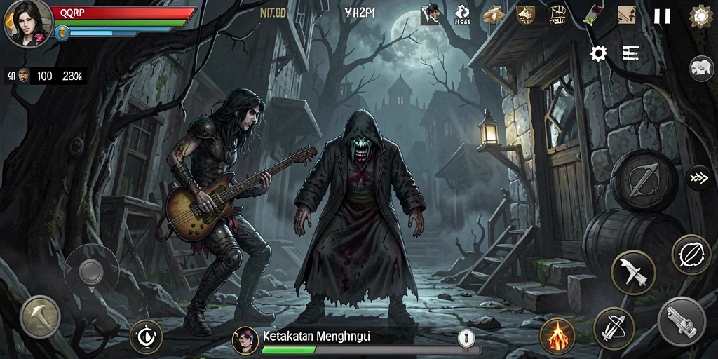 Tampak gameplay QQRP yang menegangkan dan menyeramkan.
